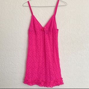 Victoria secret sexy little thing hot pink lace dress